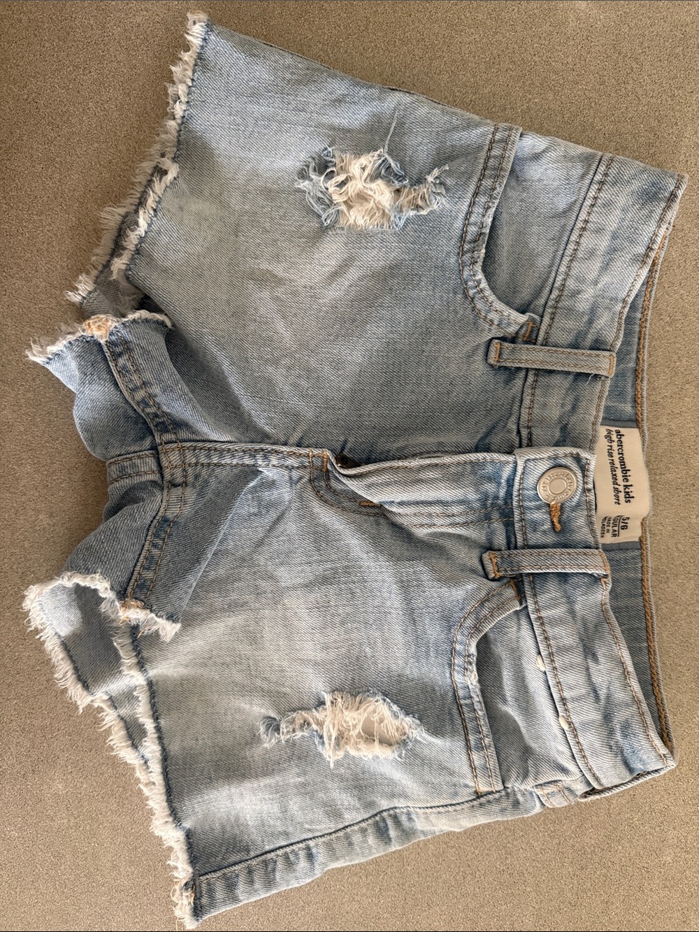 Abercrombie & Fitch Light Blue Distressed Denim Cutoff Shorts